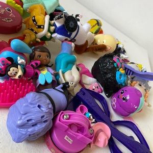 Lot of 30 Pcs Mixed Girls Toy Figures Some Disney, LPS, Raya, Dogs, etc Various